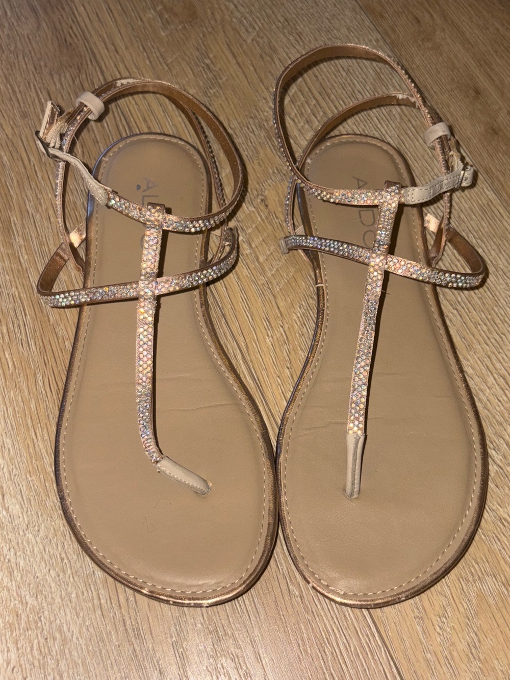 Sparkly gold sandals